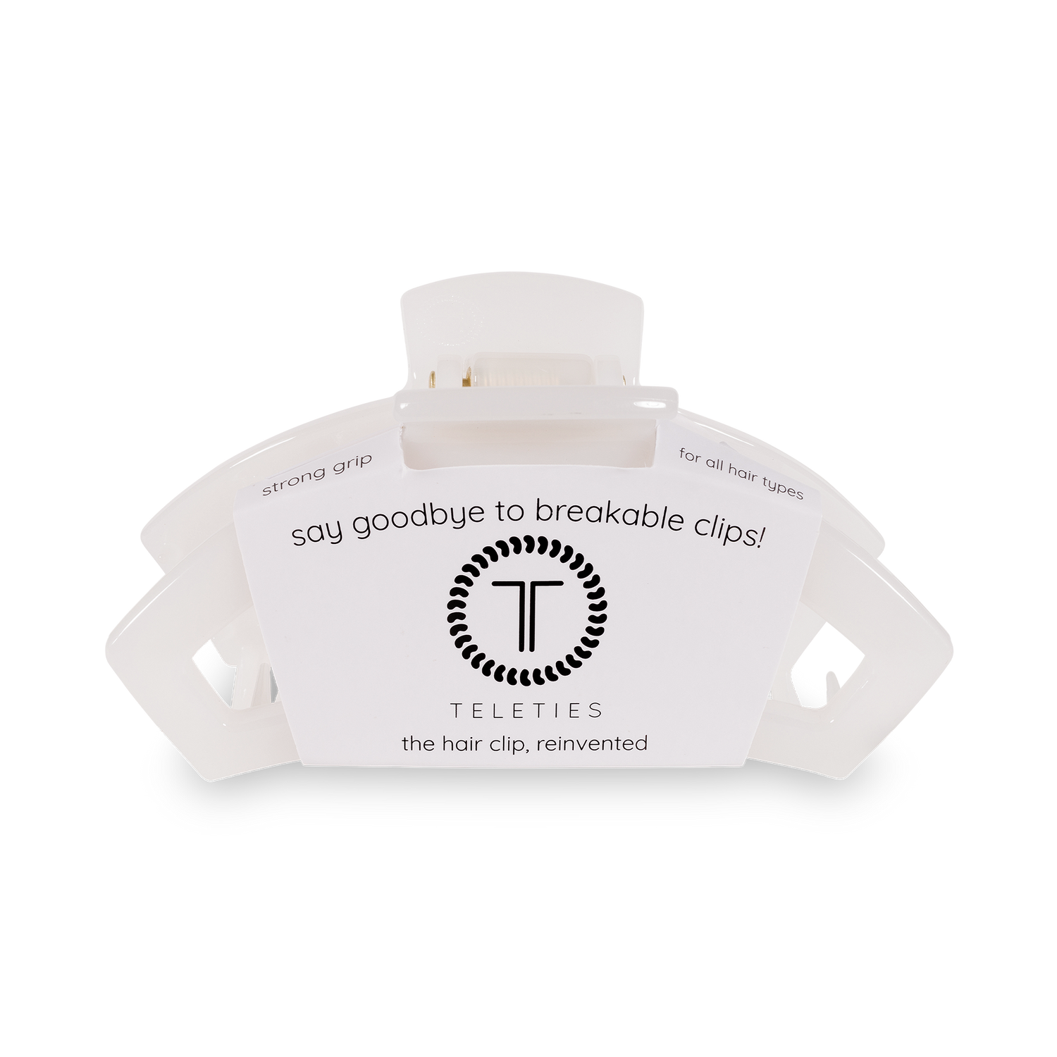 TELETIES - Open Hair Clip | Small | Coconut White