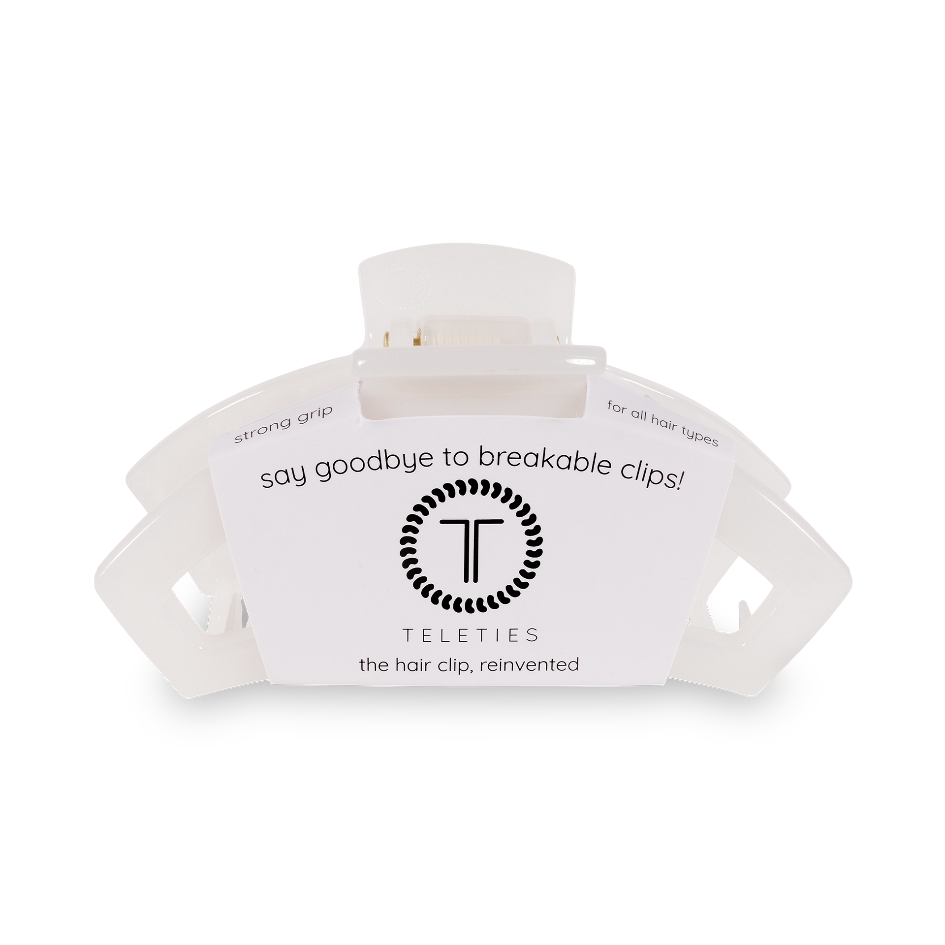 TELETIES - Open Hair Clip | Small | Coconut White