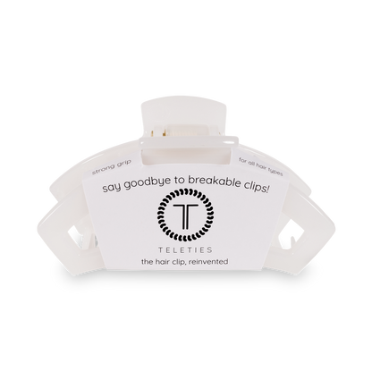 TELETIES - Open Hair Clip | Small | Coconut White