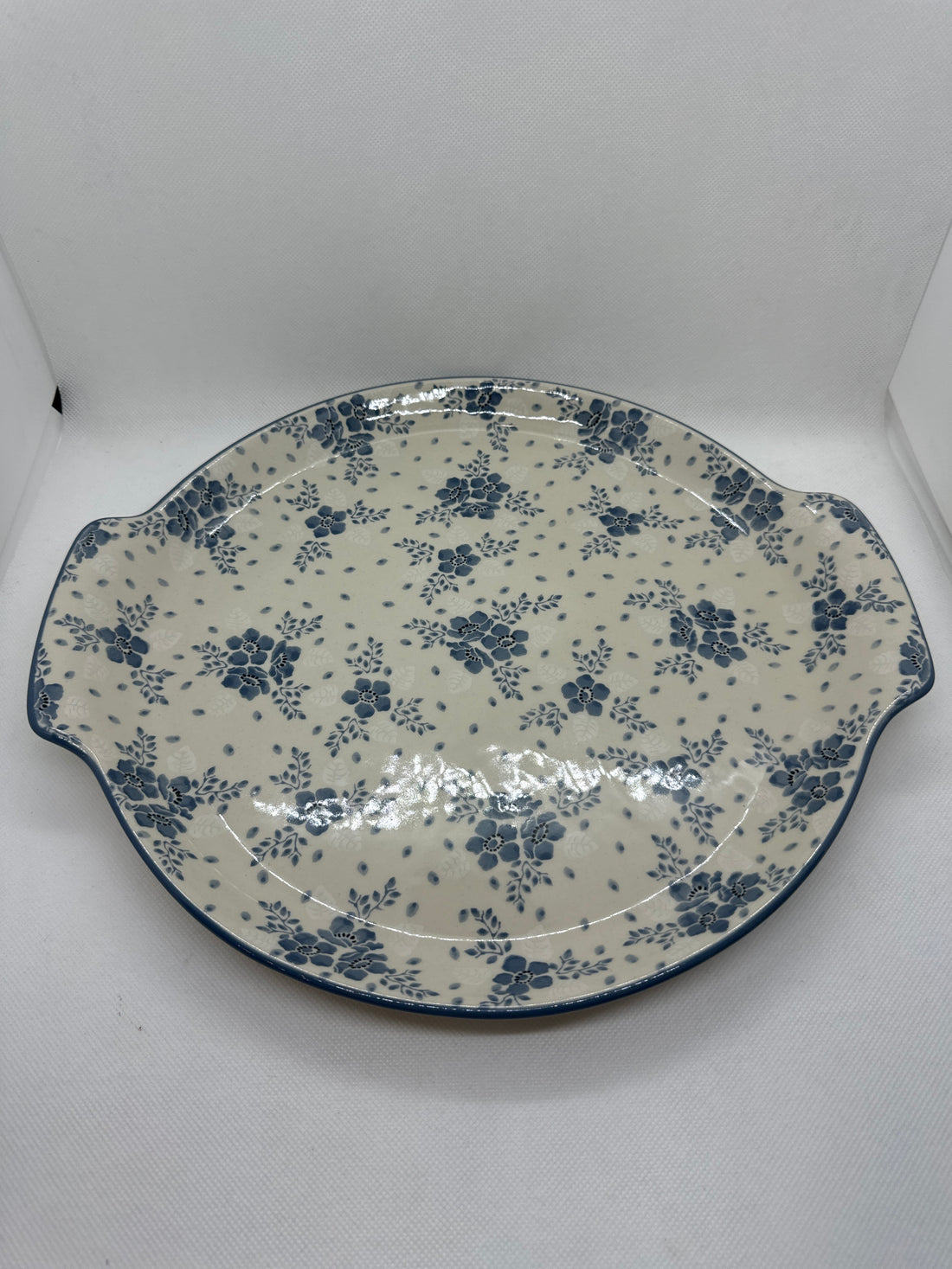 Blue Velvet Round Platter 12&quot;