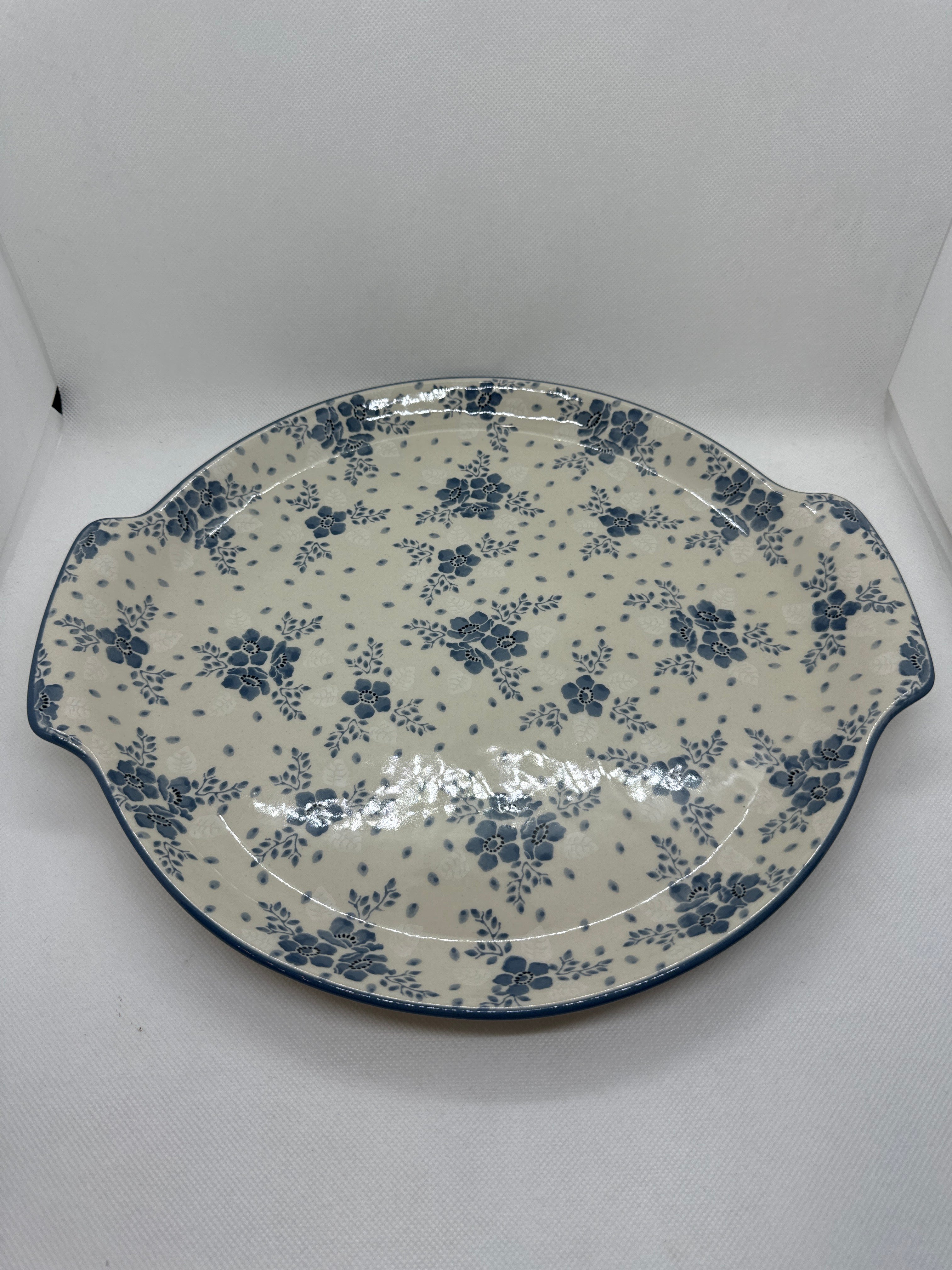 Blue Velvet Round Platter 12&quot;