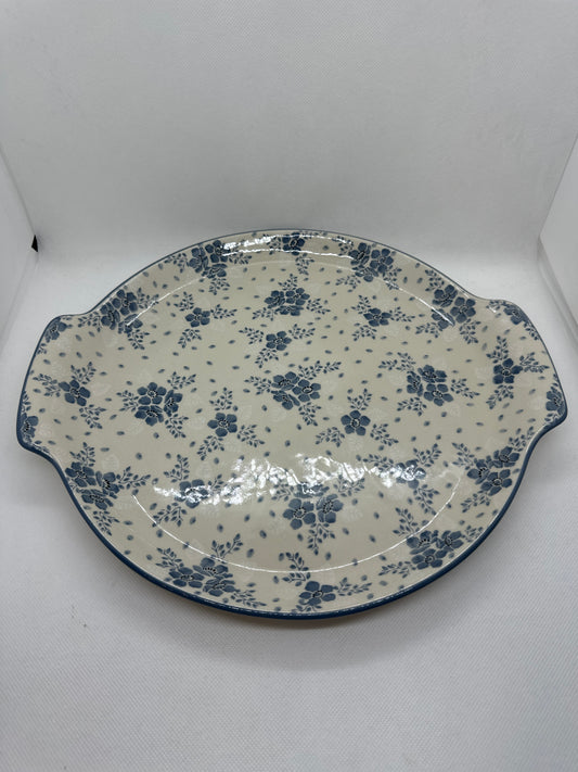 Blue Velvet Round Platter 12"