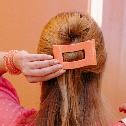 TELETIES - Flat Rectangle Hair Clip | Medium | Dreamsicle