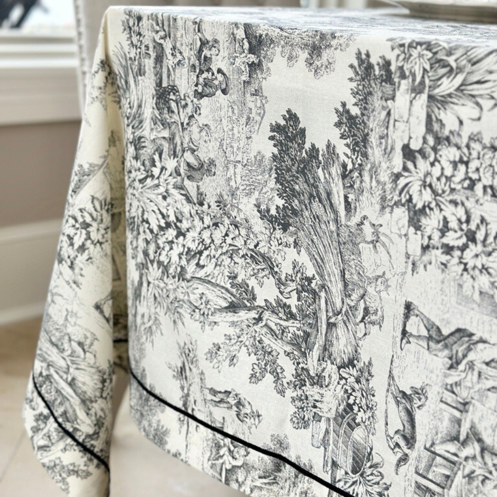 Arte Italica & Crown Linen Designs - Montefalco Toile Tablecloth - New