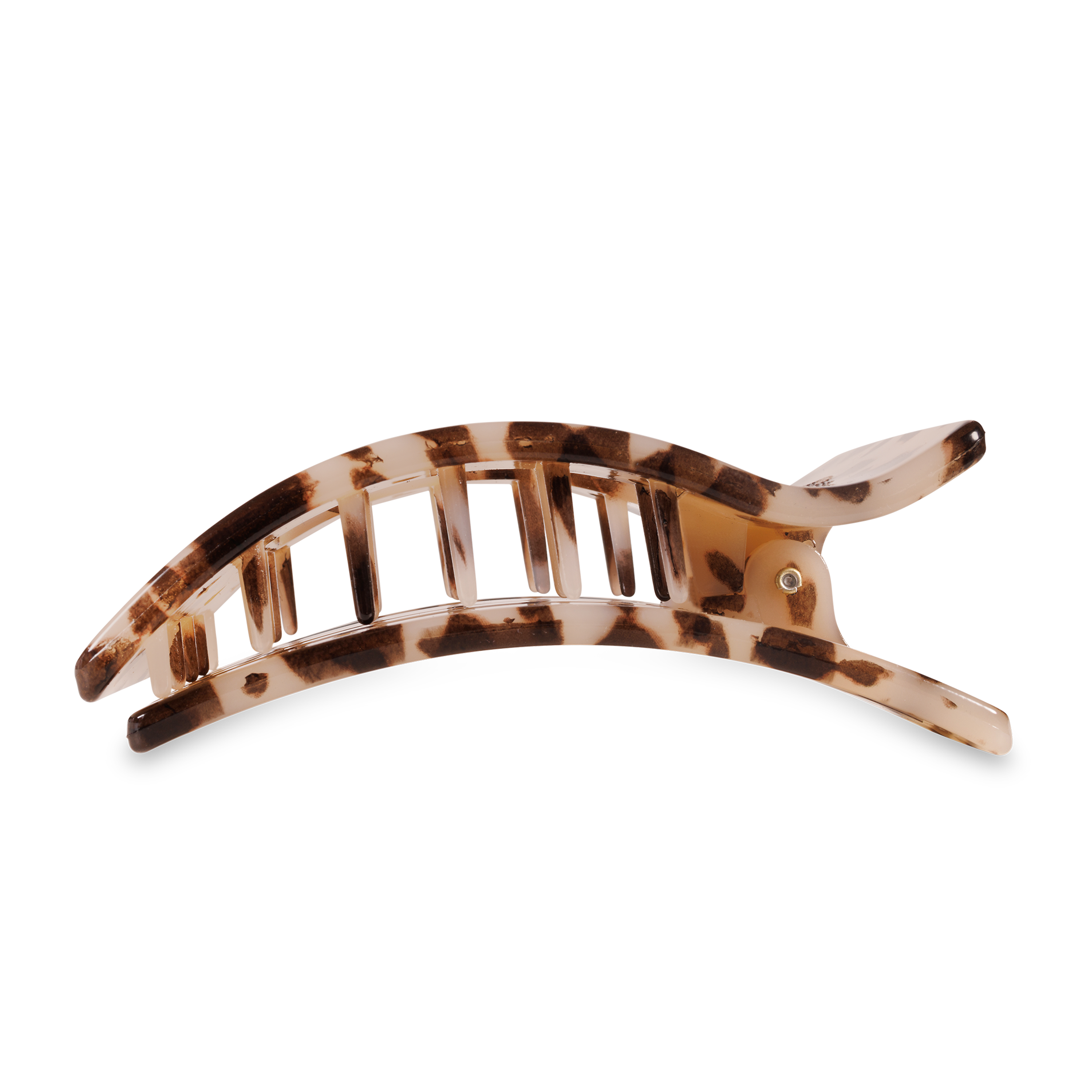 TELETIES - Flat Rectangle Hair Clip | Large | Blonde Tortoise