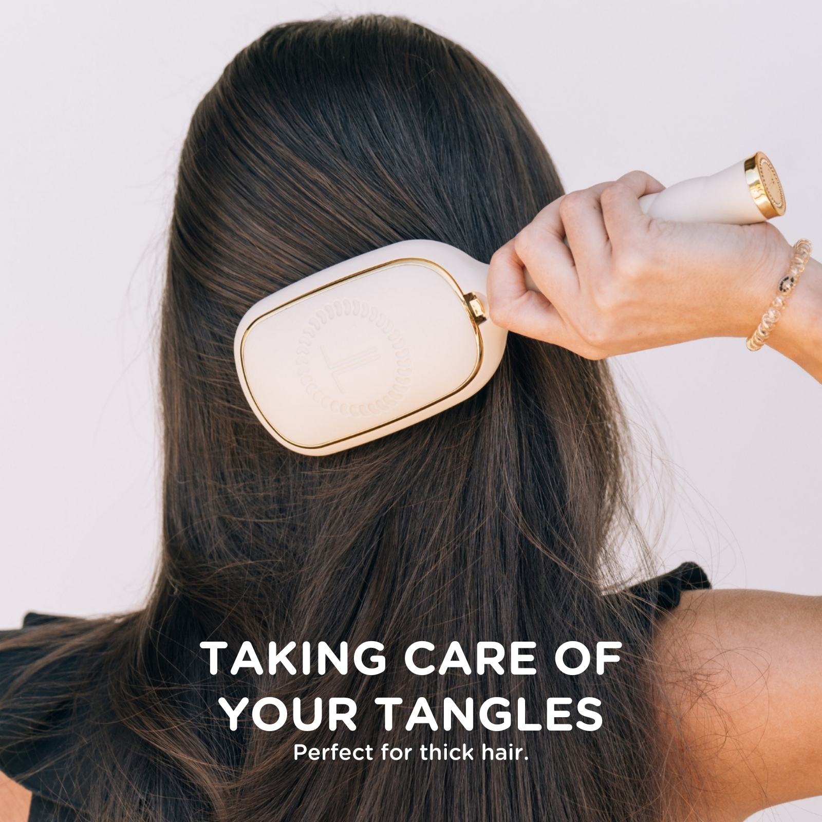 TELETIES - Detangler Hair Brush for Thick Hair - Tan