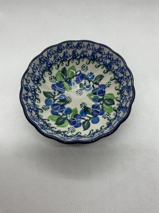 Blue Berries Scalloped Bowl 4.5"