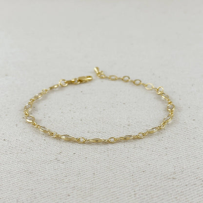 GoldFi - 18k Gold Filled Ellipse Bezel CZ Bracelet