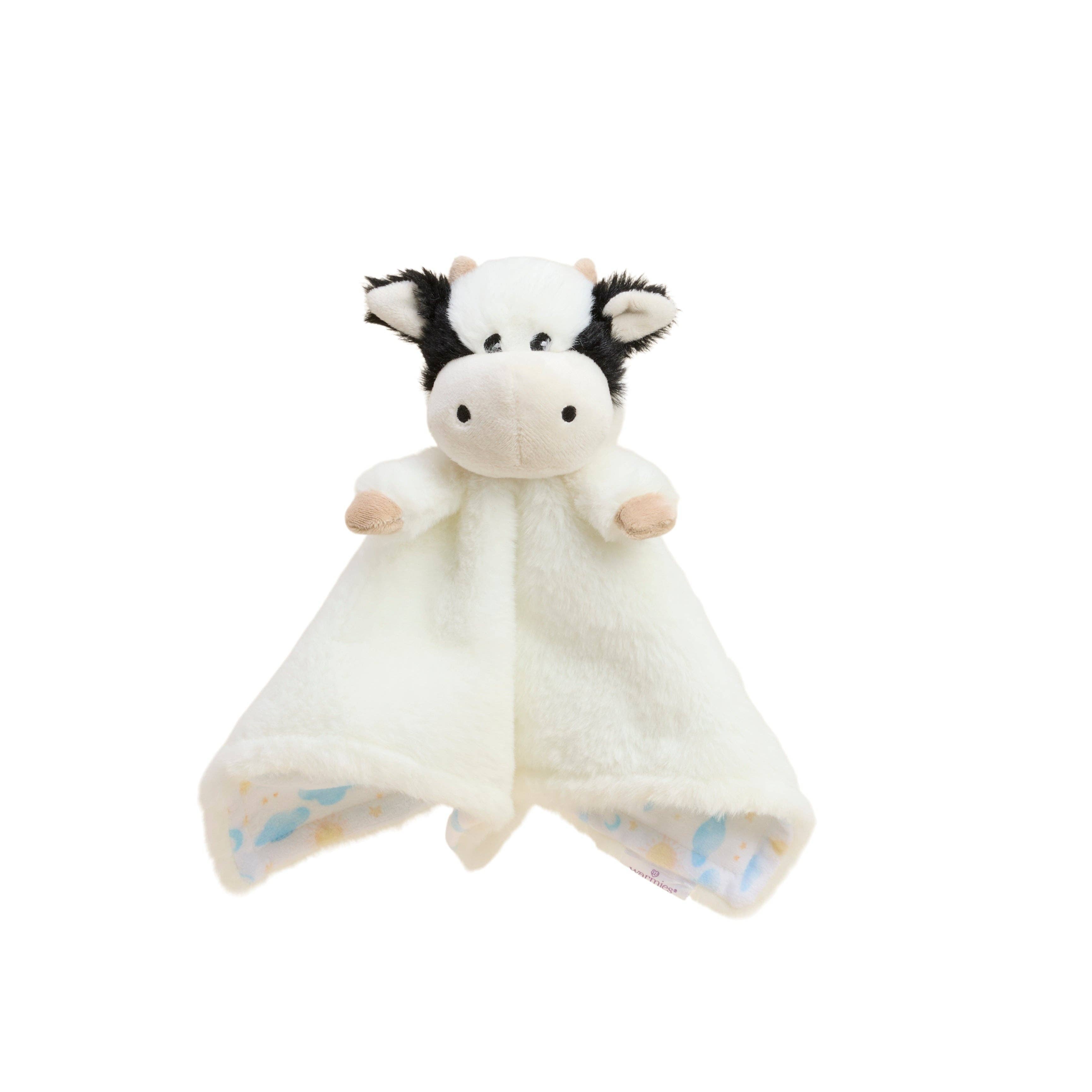 Warmies - Lavender Scented Plush - Gifts - Fall - Black and White Cow Lovey Blanket Warmies