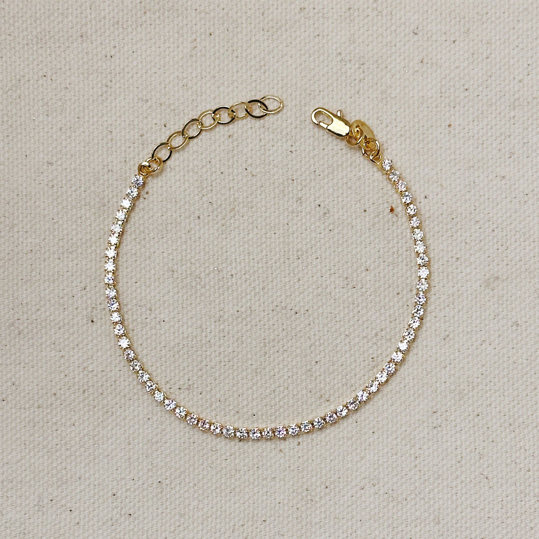 GoldFi - 18k Gold Filled 2mm CZ Tennis Bracelet