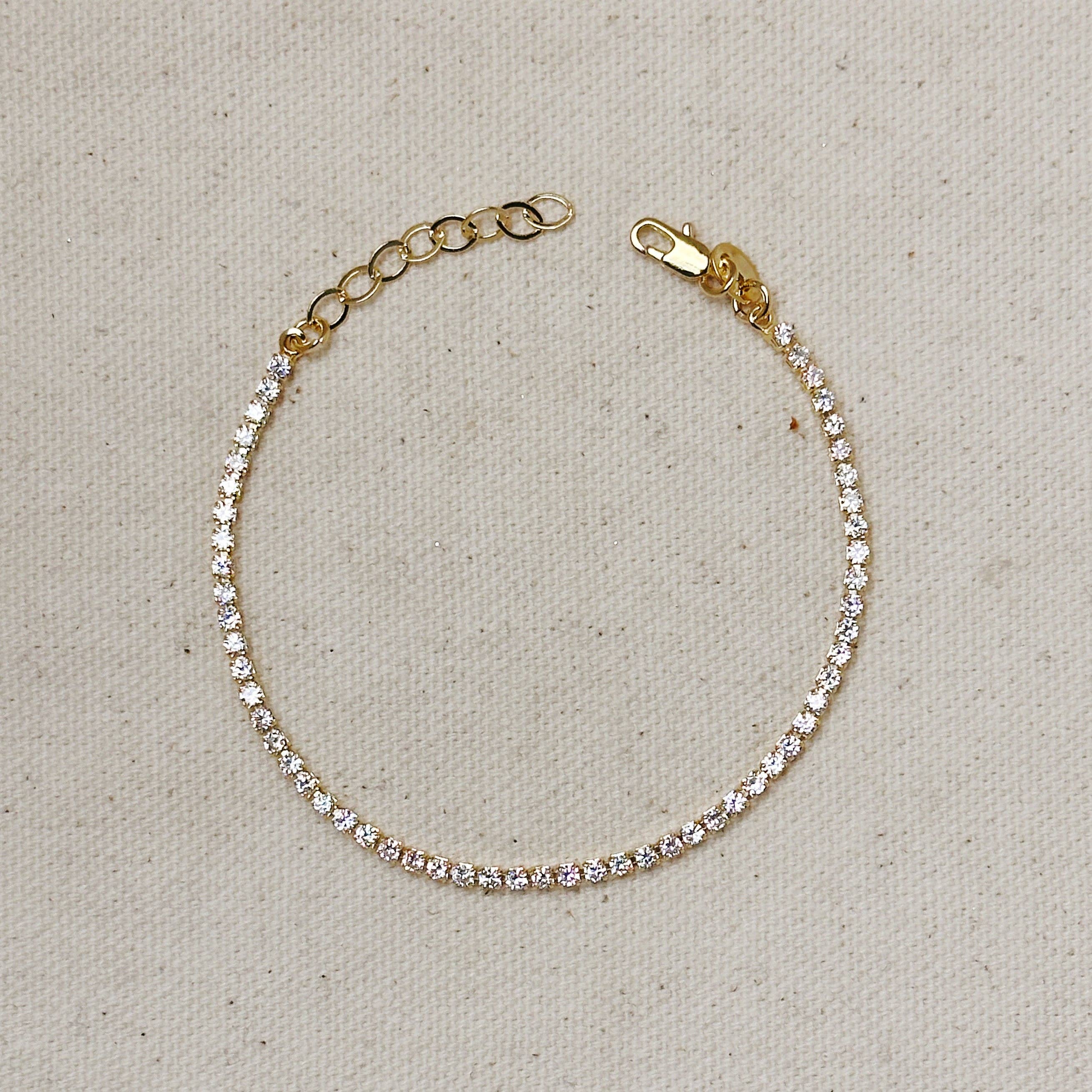 GoldFi - 18k Gold Filled 2mm CZ Tennis Bracelet