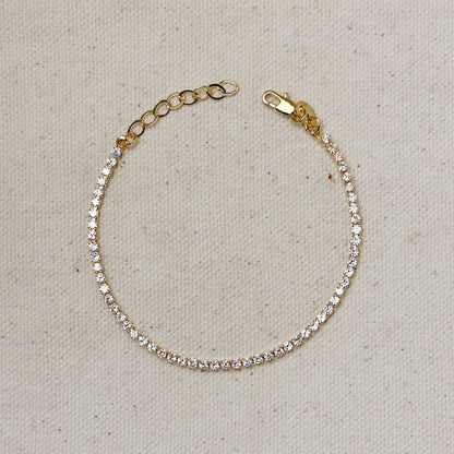 GoldFi - 18k Gold Filled 2mm CZ Tennis Bracelet