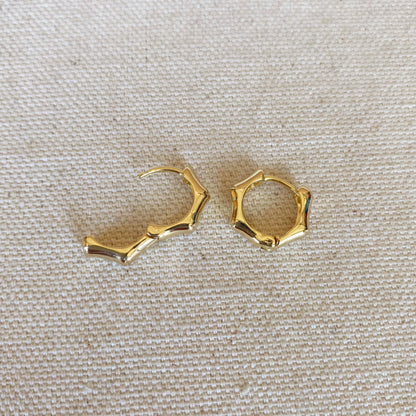 GoldFi - 18k Gold Filled Bamboo Clicker Hoop Earrings