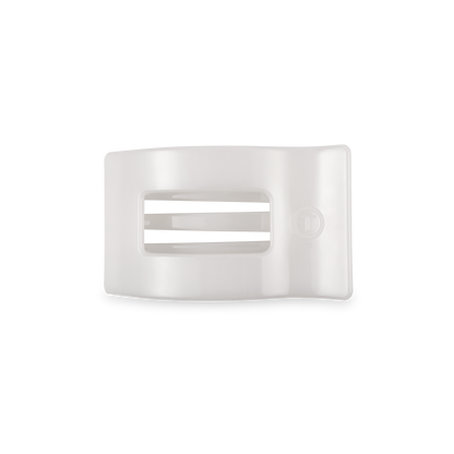 TELETIES - Flat Rectangle Hair Clip | Small | Coconut White