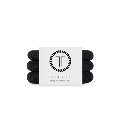 TELETIES - Nylon Hair Ties | Small | Jet Black