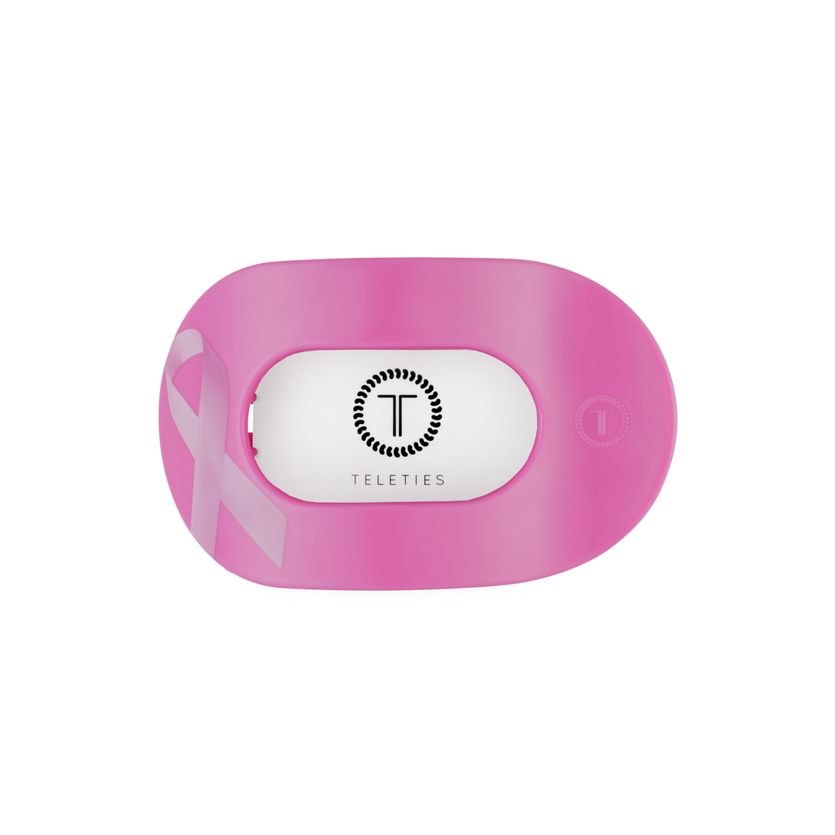 TELETIES - Breast Cancer Awareness | Medium | Flat Round Hair Clip