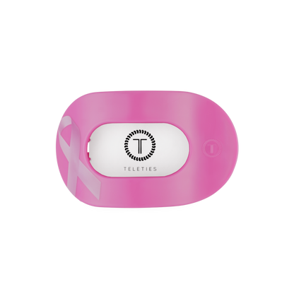 TELETIES - Breast Cancer Awareness | Medium | Flat Round Hair Clip