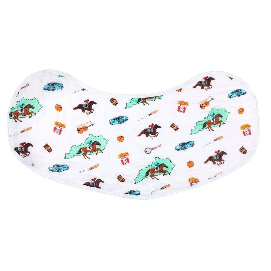 Little Hometown - Kentucky Baby Burp Cloth and Bib 2 in 1  Soft Bamboo Organic Cotton Combo
