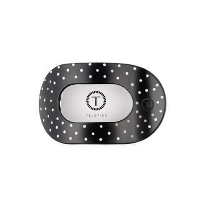 TELETIES - Black Polka Dot Party Medium Flat Round Hair Clip