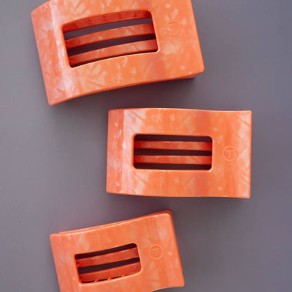 TELETIES - Flat Rectangle Hair Clip | Large | Dreamsicle