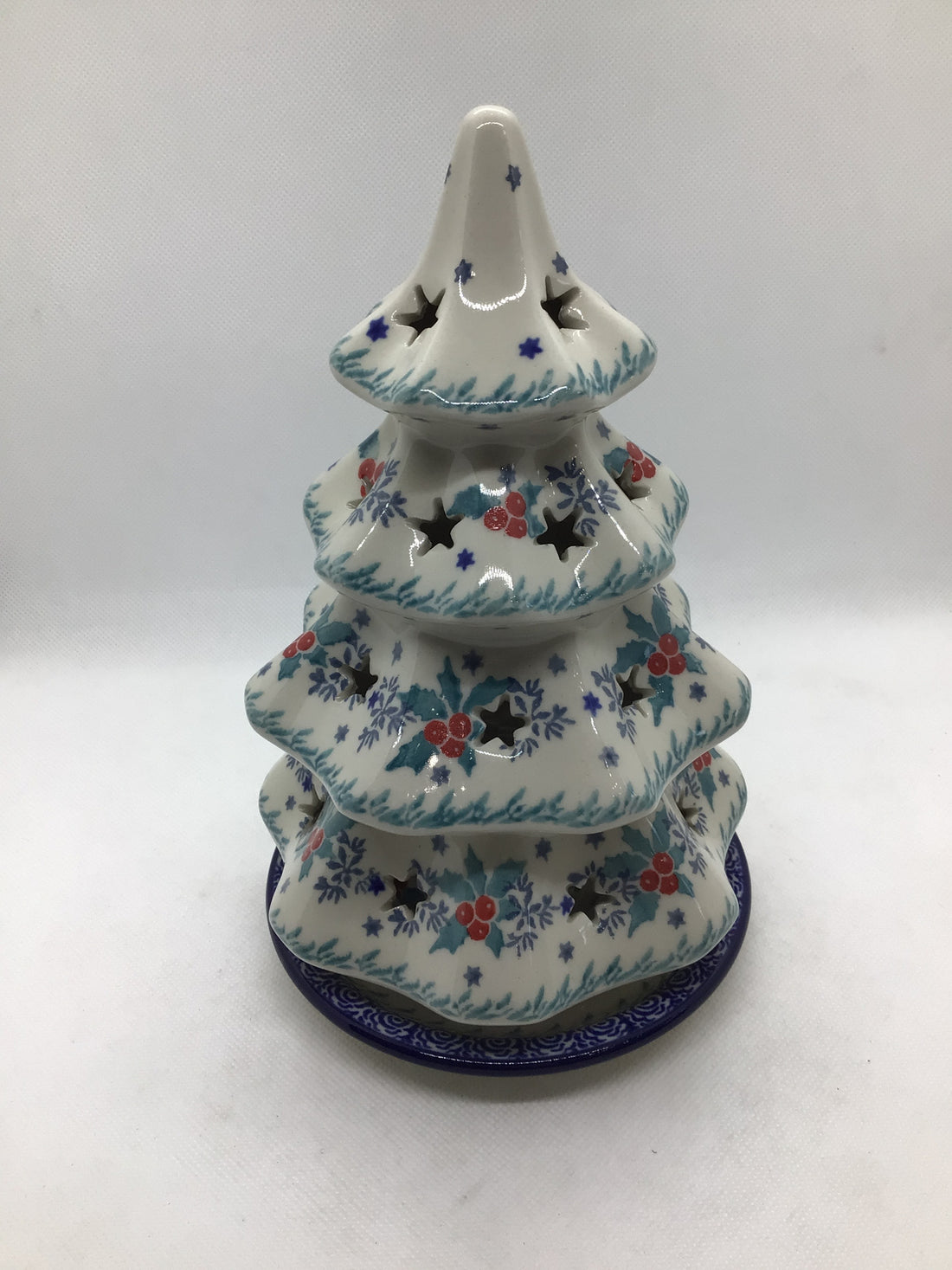 Winter Holly Christmas Tree Luminary 8&quot;