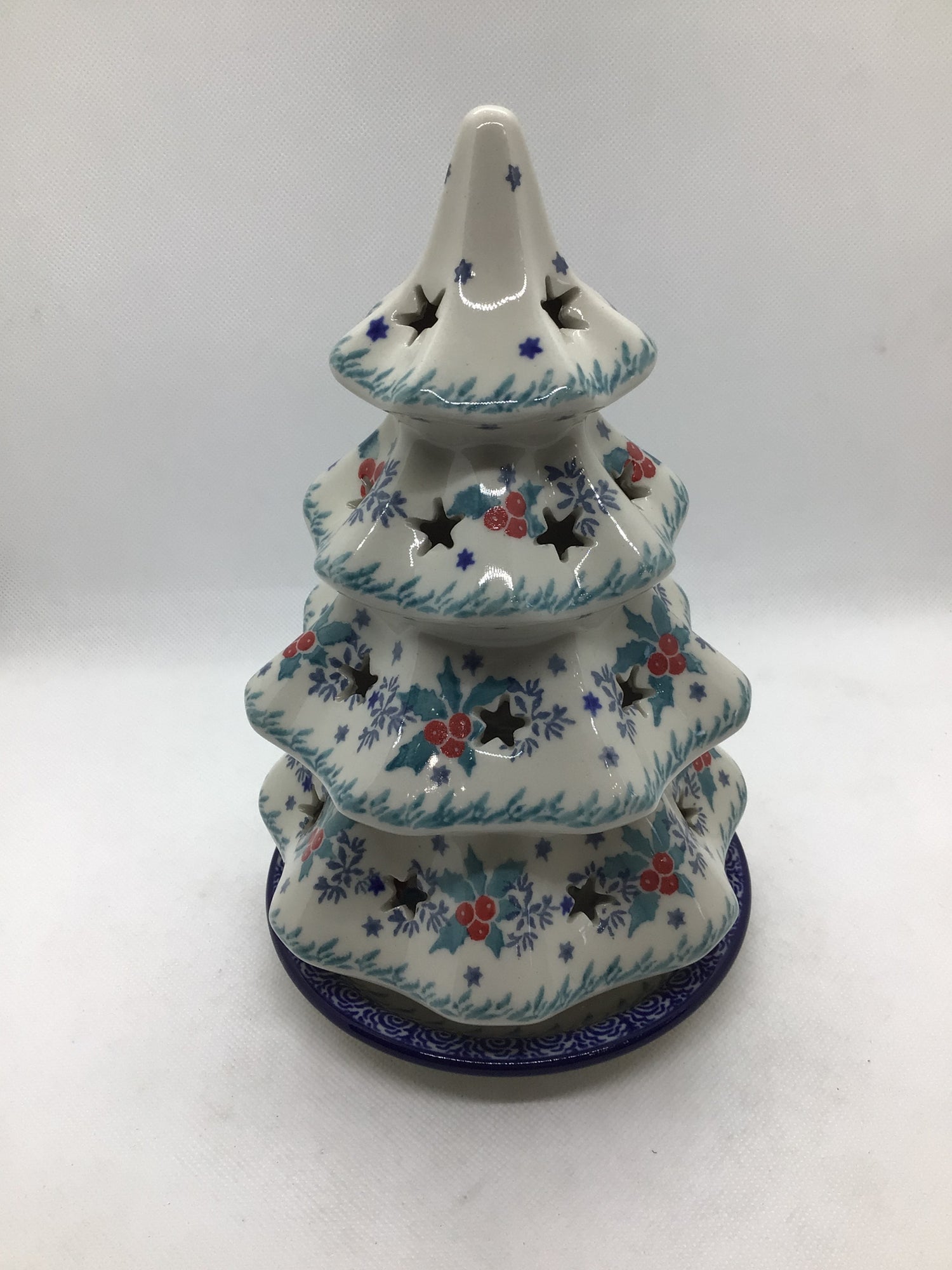 Winter Holly Christmas Tree Luminary 8&quot;