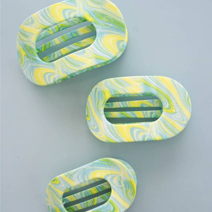 TELETIES - By the Sea Shore | Medium | Flat Round Hair Clip
