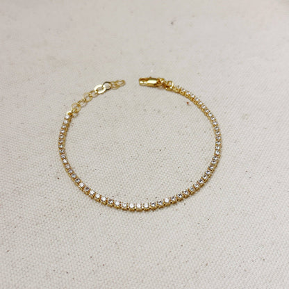 GoldFi - 18k Gold Filled 2mm CZ Tennis Bracelet