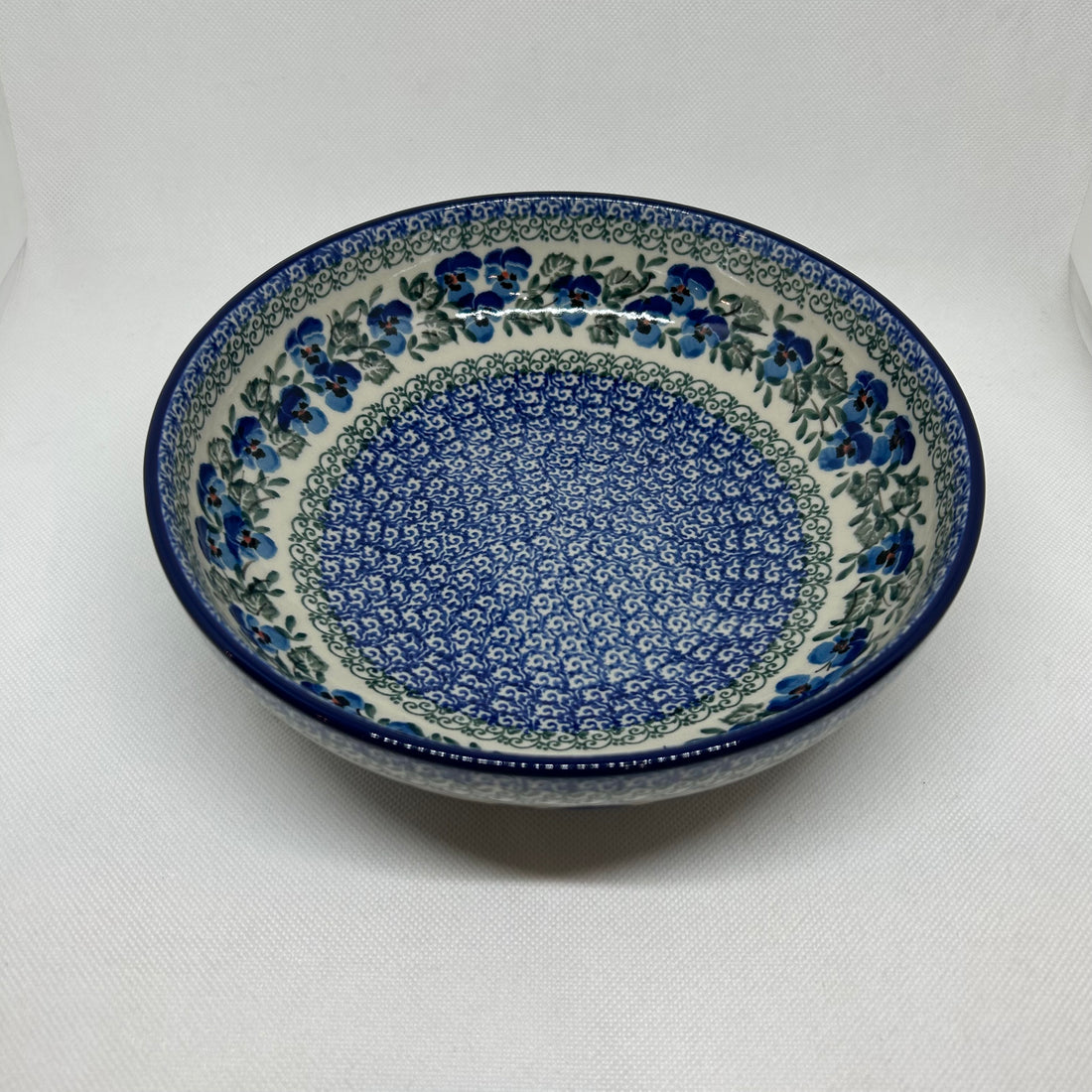 Winter Viola Shallow Serving Bowl 9&quot;