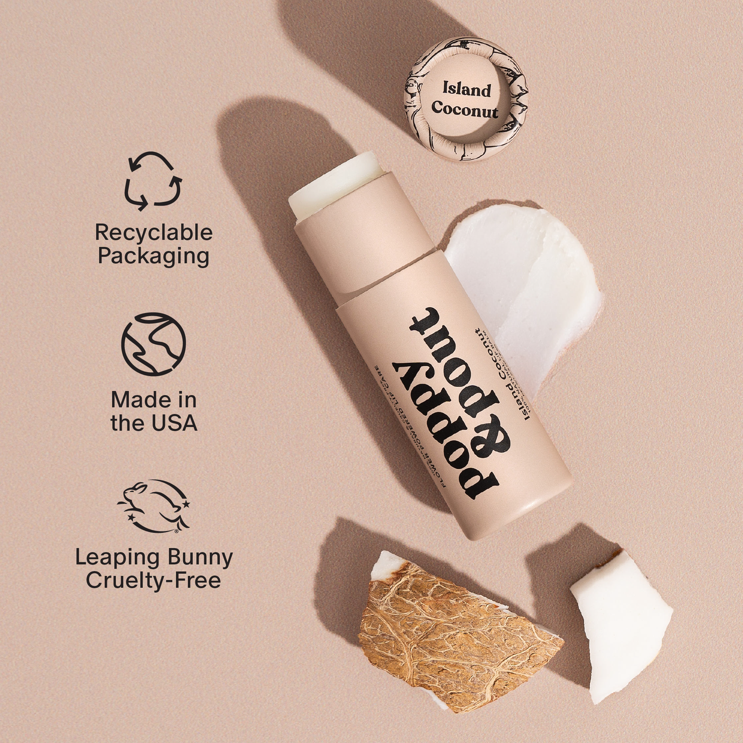 Poppy &amp; Pout - Lip Balm, Island Coconut