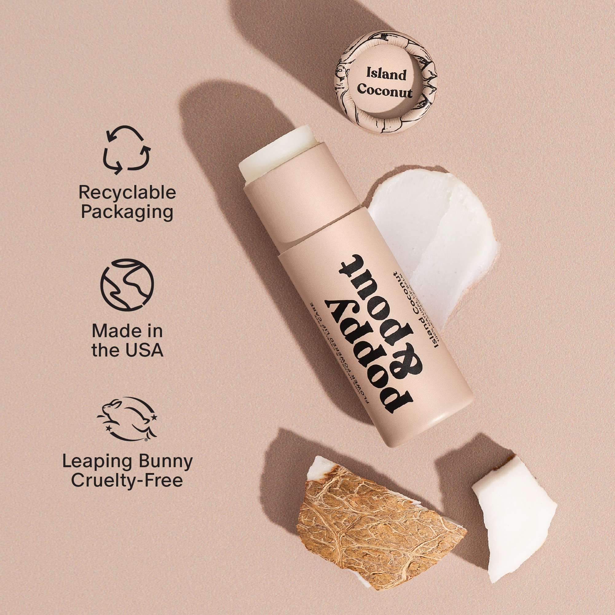 Poppy &amp; Pout - Lip Balm, Island Coconut