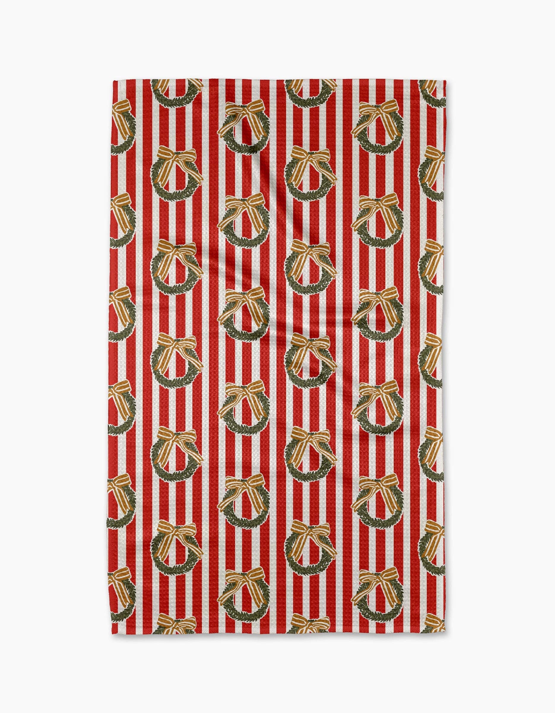Geometry - Red Wreaths Tea Towel