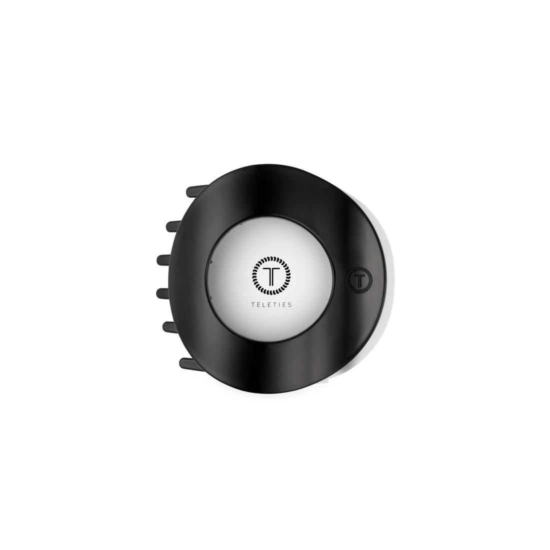 TELETIES - Jet Black | Medium | Flat Circle Hair Clip