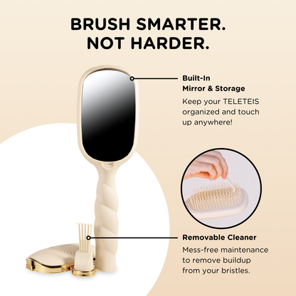 TELETIES - Detangler Hair Brush for Thick Hair - Tan