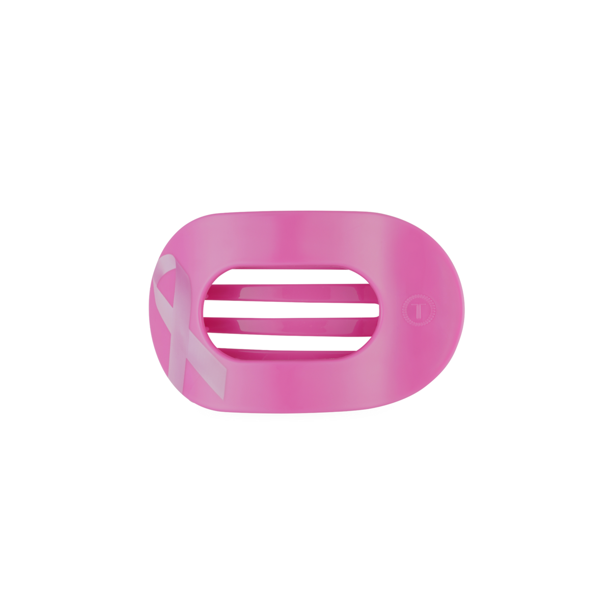 TELETIES - Breast Cancer Awareness | Small | Flat Round Hair Clip