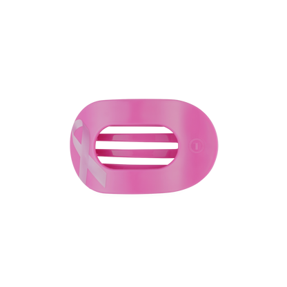 TELETIES - Breast Cancer Awareness | Small | Flat Round Hair Clip