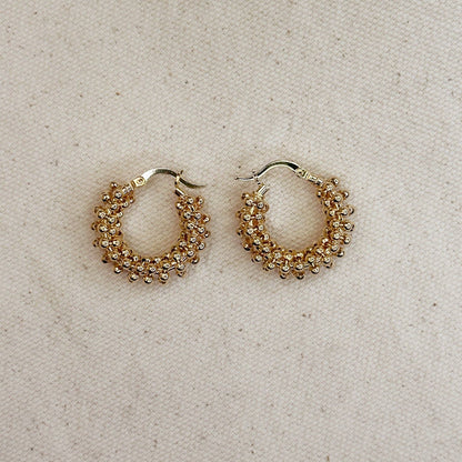 GoldFi - 18k Gold Filled Beaded Cluster Hoop Earrings