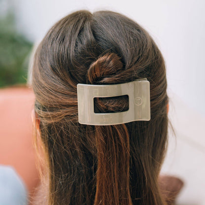 TELETIES - Flat Rectangle Hair Clip | Small | Sage It Ain&