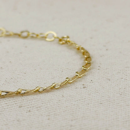 GoldFi - 18k Gold Filled 3mm Fancy Chain Bracelet