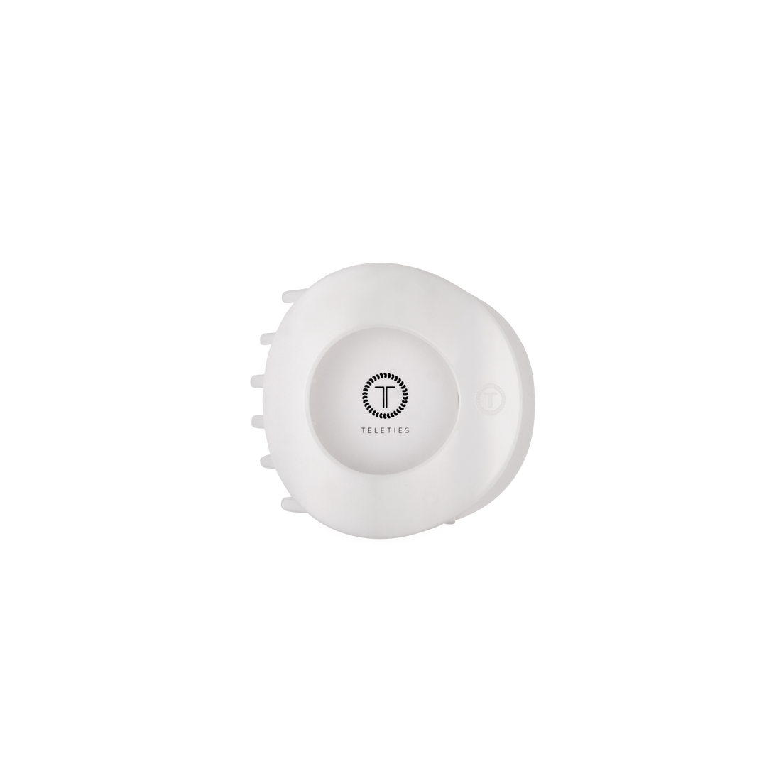 TELETIES - Coconut White | Small | Flat Circle Hair Clip