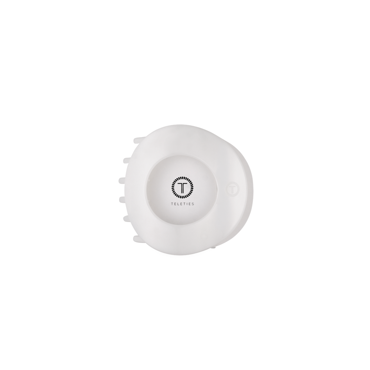 TELETIES - Coconut White | Small | Flat Circle Hair Clip