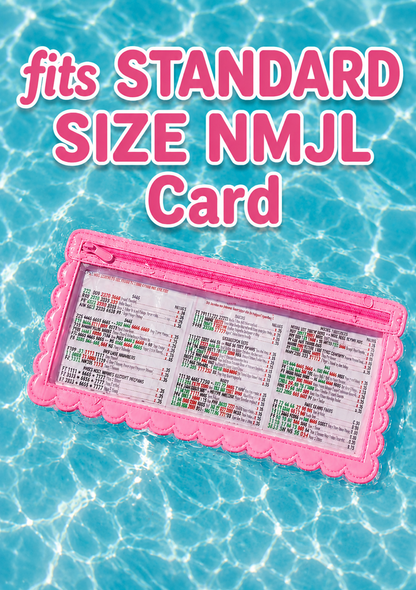 Girl Tribe Co - Splash-Proof Mahjong Card Holder for Pool Mahjong - Pink Scallops STANDARD SIZE