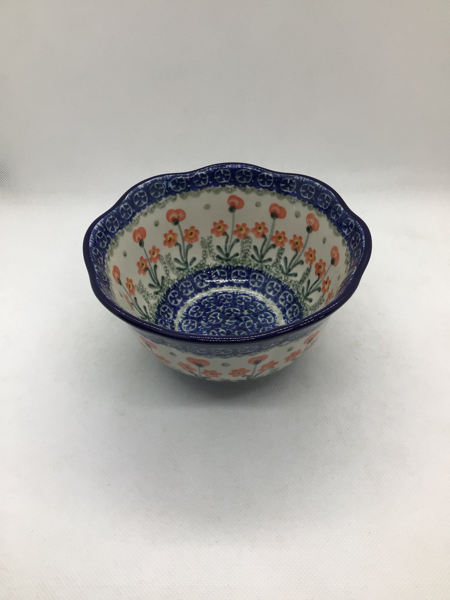 Peach Spring Daisy Ruffle Edge Bowl 6&quot;