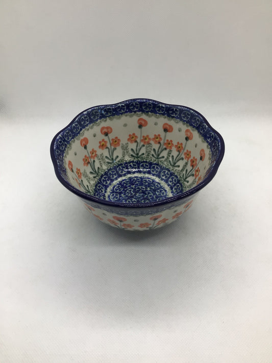 Peach Spring Daisy Ruffle Edge Bowl 6"