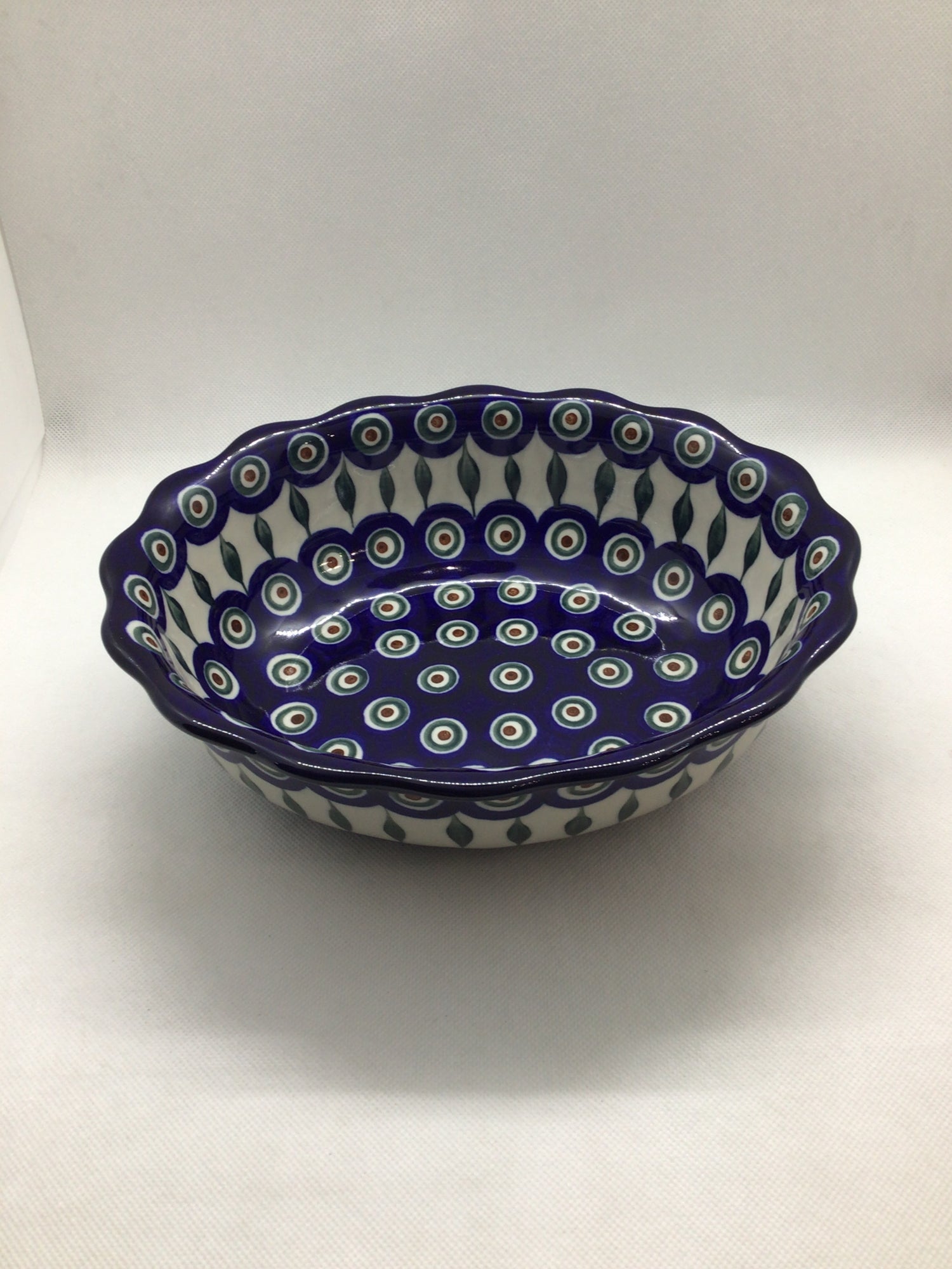 Traditional Peacock Fluted Oval Casserole