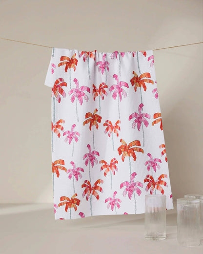 Geometry - Pink Palms Tea Towel