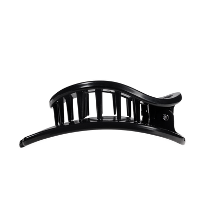 TELETIES - Jet Black | Large | Flat Circle Hair Clip