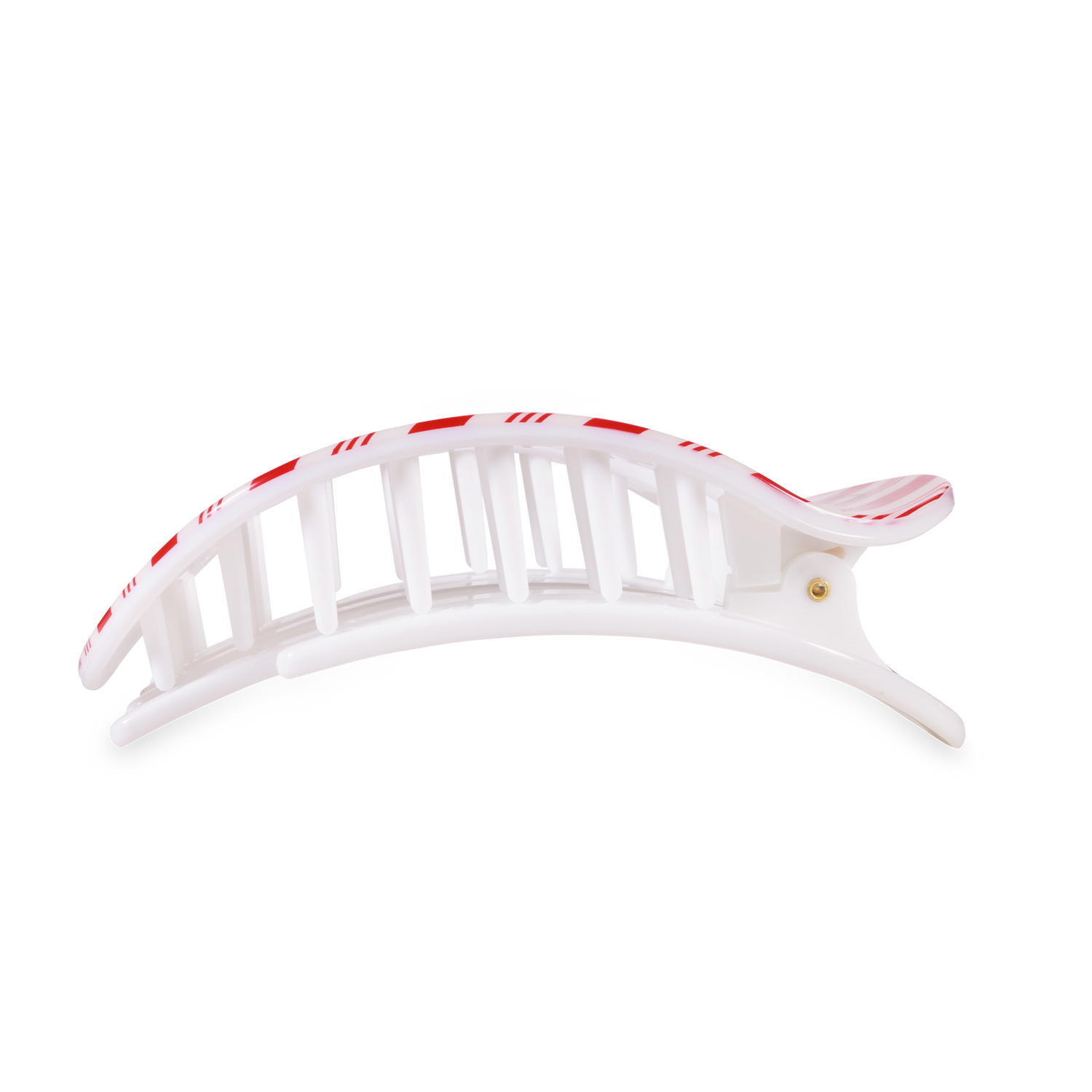TELETIES - Flat Round Hair Clip | Large | Candy Cane Crush