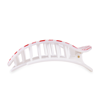 TELETIES - Flat Round Hair Clip | Large | Candy Cane Crush