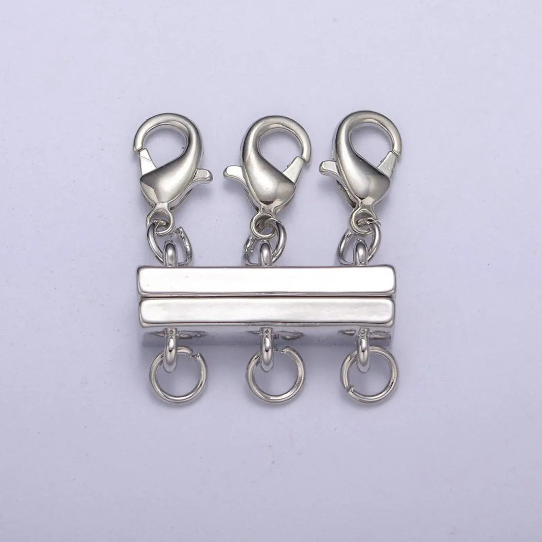 Beads Creation - Layered Necklace Detangler Clasp, Multiple Strand, CL528: 3 Layers / Silver